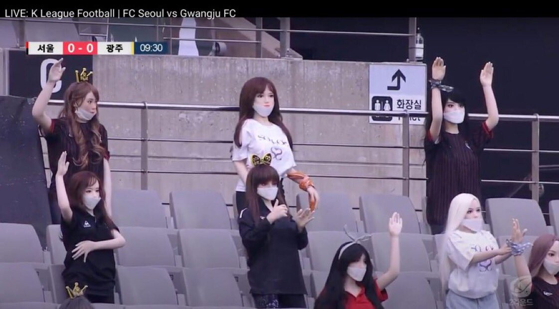 South Korean use s*x dolls to fill empty stadium as fans for a football match
