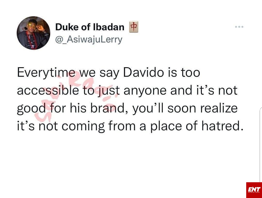 Davido too accessible